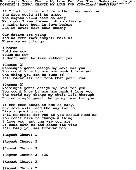 nothing gonna change my love for you lyrics